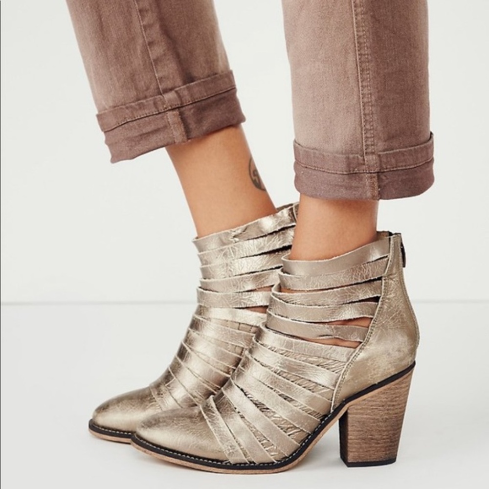 Free people gold booties size 39